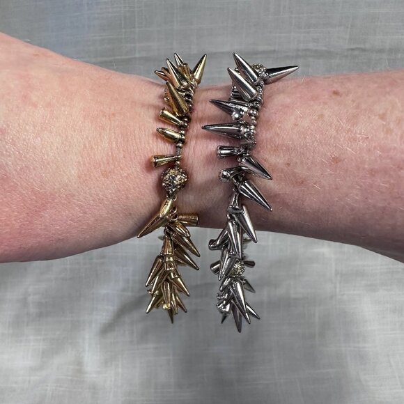 Two Stella & Dot Renegade Cluster Bracelets in Gold and Silver - Picture 2 of 13